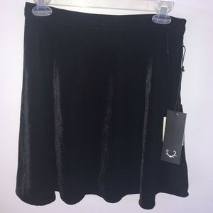 NWT- For Love & Lemons black velvet mini skirt